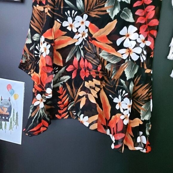 ✨hp✨ VINTAGE EXOTIC TROPICAL FLORAL RUFFLE SKIRT - Picture 8 of 10